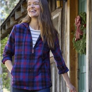 L.L. Bean Scotch Plaid Flannel Zip Hoodie